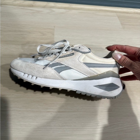 Reebok Beige and White Suede-Trim Low Top Sneakers - Picture 4 of 10